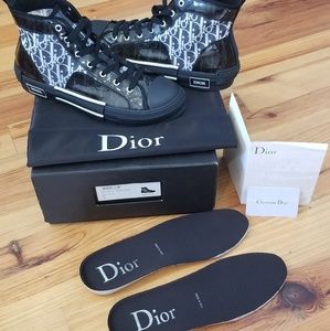 Christian Dior Black Hi-top Oblique Sneakers